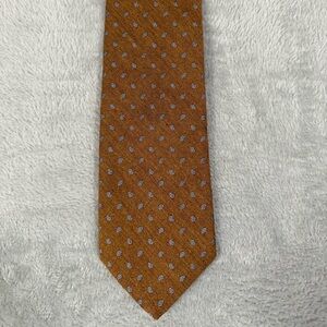 Robert Talbott Gold Mini Paisley Print Silk Tie Made In USA